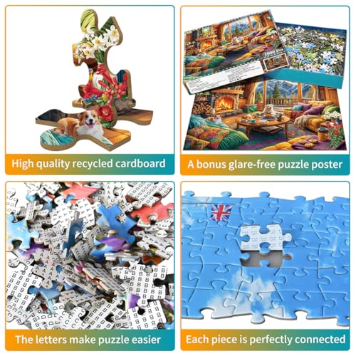 Jigsaw Puzzles for Adults 1000 Piece Puzzle for Adults 1000 Pieces Puzzle 1000 Pieces-Alpine Cozy Wooden House - color: Cozy Wooden House