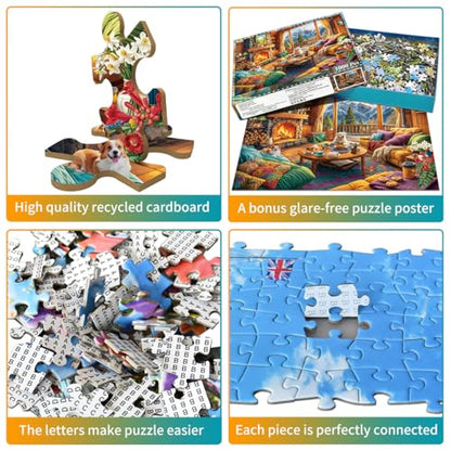 Jigsaw Puzzles for Adults 1000 Piece Puzzle for Adults 1000 Pieces Puzzle 1000 Pieces-Alpine Cozy Wooden House - color: Cozy Wooden House