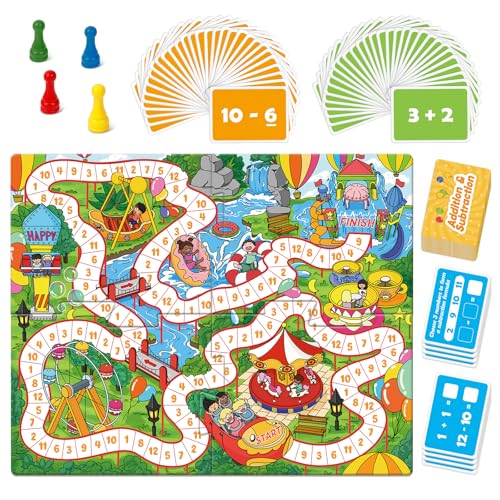 Broytain Addition and Subtraction Math Games for Kids,Addition & Subtraction,Educational Learning Board Games for Boys and Girls Ages 5 6 7 8,Classroom Travel Indoor Outdoor Family Games