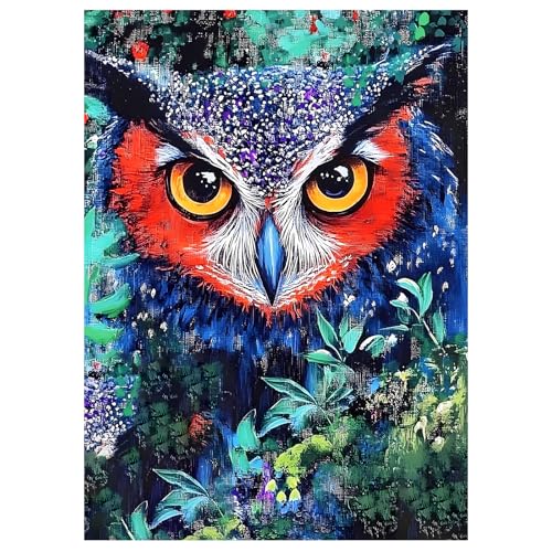 Jigsaw Puzzles for Adults 1000 Pieces, Owl | Owl Bird Detailed Art, Difficult Challenging Animal Puzzle for Family Game Night Home Decor, 20x27 Inches - color: Owl