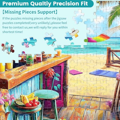 500 Piece Puzzle for Adults, Vacation Jigsaw Puzzle, Seaside Bar Puzzles 500 Pieces Birthday Party for Family Adults Funny Puzzle, Fun and Challenging Family Games 20.5×15 in | Vacation Jigsaw Puzzle Birthday Party Funny Puzzle Fun and Challenging Family