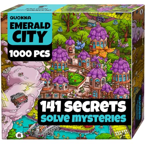 QUOKKA 1000 Piece Jigsaw Puzzle for Adults Emerald Kingdom – Puzzles for Adults 1000 Pieces Premium Box Packaging - Extra Fun Hidden Secrets & Audio Story – Perfect Relaxation Creativity Gift - color: Oz