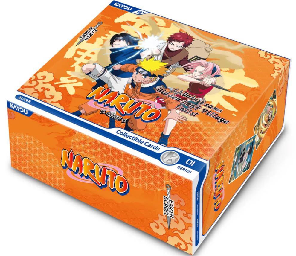 KAYOU Naruto Collectible Cards Earth Scroll Series 1, English NA Edition Booster Box with PR Card