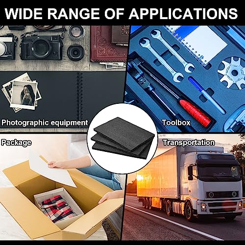 Frienda 12 Pcs 12" x 8" x 0.5" Polyethylene Foam Sheet Thick Black Packing Foam Padding Customizable PE Board Cushion Inserts for Cases Craft Shipping Moving DIY Projects Toolbox Storage - size: 12 x 8 x 0.5 inches