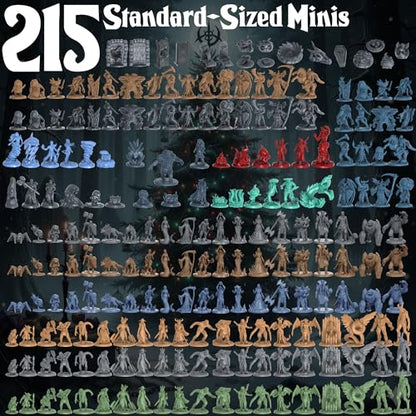Underdusk Miniatures Master Gift Set - 229 Minis Included - Bulk Monsters, Unpainted D&D Miniatures, Dungeons and Dragons Minis, DND Figurines, Fantasy Tabletop D&D; Digital Stat Blocks Included