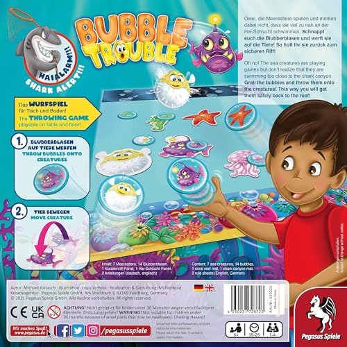 Bubble Trouble – Board Game by Pegasus Spiele 1-4 Players – Board Games for Family – 15-25 Minutes of Gameplay – Games for Family Game Night – Kids and Adults Ages 5+ - English Version