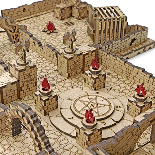 TowerRex Dungeon D&D Terrain, Tabletop Battle Map, DND Accessories, Set for Dungeons & Dragons, Pathfinder, Warhammer, Wargaming Terrain, TTRPG Scenery Kit for 28mm 32mm Miniatures