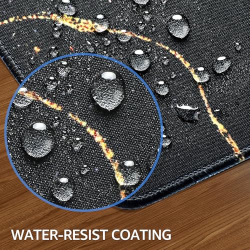KTRIO Large Gaming Mouse Pad, Desk Mat, 31.5 x 15.7 in Black Gold, XXL | Smooth Micro-Weave Surface, Artistic Pattern Design, Non-Slip Rubber Base, Durable Stitched Edges, Office & Home Use - color: Black Gold, size: 31.5l X 15.7w Inches