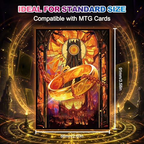 UAONO MTG Card Sleeves 100ct - Ring - Art Card Sleeves Deck Protector | Clear Front & Matte Textured Back, Sleeves for Magic The Gathering