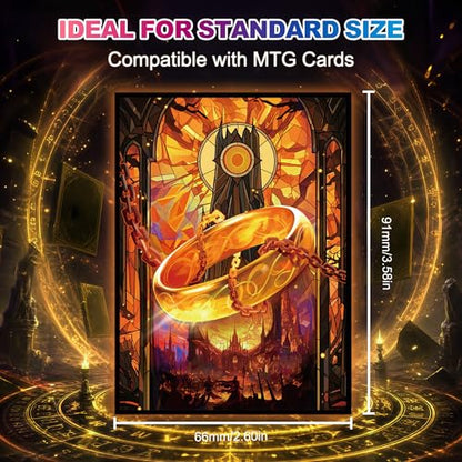 UAONO MTG Card Sleeves 100ct - Ring - Art Card Sleeves Deck Protector | Clear Front & Matte Textured Back, Sleeves for Magic The Gathering