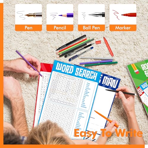 Road Trip Game Pad, 80 Perforated Sheets Travel Activity Pad, 5 Games in 1 Pad, Plane, Car Trip Activity, Pen Pencil & Paper Game for Kids, Adults (6” x 9”) - style: Trip Activity