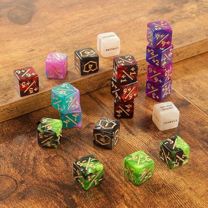 60 PCS MTG Dice Counters Keyword Counters Life Counter 1/+1 counters Commander Buff Tokens 6 Sided Dice Set for MTG, TCG, Card Games Accessories