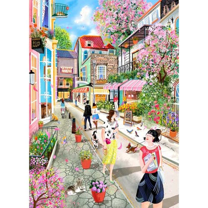 HUADADA 1000 Piece Puzzle for Adults - City Street Scenery, Matte Finish, Eye-Friendly Craftsmanship, Relaxation Gift for Puzzle Lovers - color: City Street Scenery