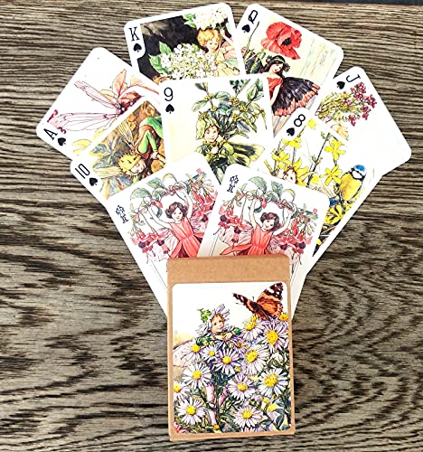 Flower Fairy Playing Cards (Poker Deck 55 Cards All Different) Vintage Children Book Illustration Flower Fairy Tales