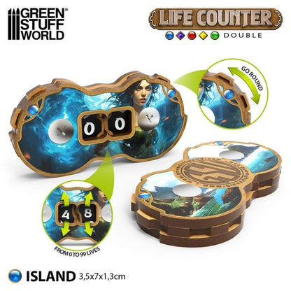 Green Stuff World Life Counters for Popular Tabletop Games (Blue) - style: Blue