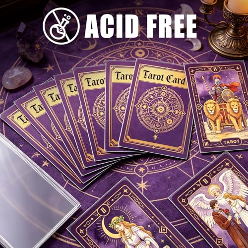 85 Pcs Tarot Card Sleeves 72 x 122mm, Clear Premium Protective Card Sleeves for Standard Tarot Decks (78 Cards + Extras)