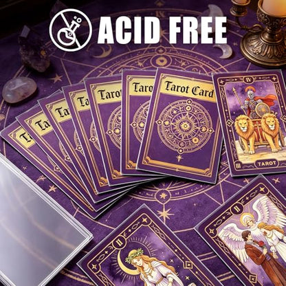 85 Pcs Tarot Card Sleeves 72 x 122mm, Clear Premium Protective Card Sleeves for Standard Tarot Decks (78 Cards + Extras)