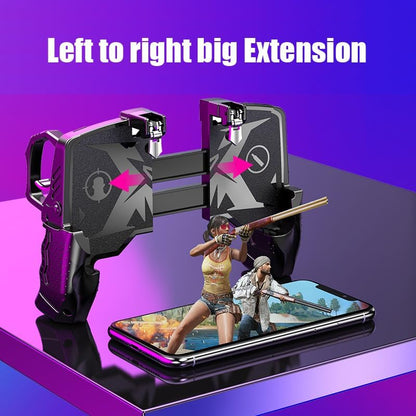 Mikirini 11 in 1 Mobile Phone Game Controller for PUBG/Call of Duty | for 4.5-6.7" iPhones/Android Phones, Cell Phone L1R1 Gaming Triggers, for free fire/apex/fortnitee