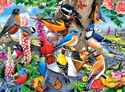 MasterPieces 100 Piece Jigsaw Puzzle for Kids - Audubon Spring Gathering-14"x19" - style: Audubon