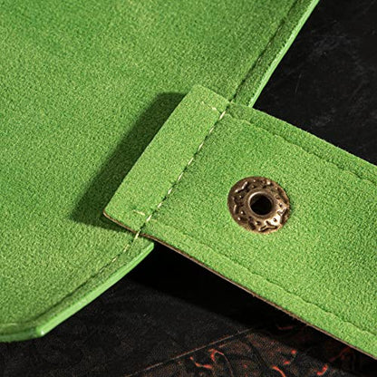 Cusdie 2 in 1 Dice Rolling Mat & Zippered Dice Holder DIce Tray- Compatible with DND Polyhedral Dice (Green) - color: Green