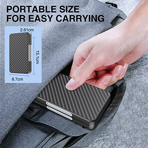 HEIYING SD Card Holder for Memory SD and TF Cards, Portable Case Compatible with 40 SDXC SDHC and 40 TF Card Slots - color: Carbon Fibre Black