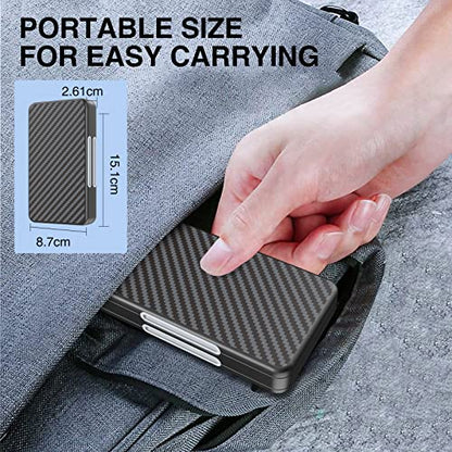 HEIYING SD Card Holder for Memory SD and TF Cards, Portable Case Compatible with 40 SDXC SDHC and 40 TF Card Slots - color: Carbon Fibre Black