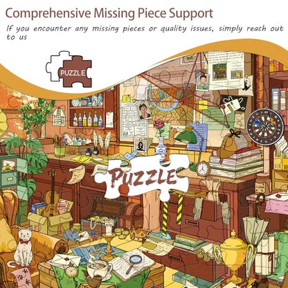 1000 Piece Jigsaw Puzzles for Adults,Detective Agency Puzzle with 1:1 HD Poster,Precise Interlocking,Letter Markings on Back,Dust-Free, Stress Relief & Ideal Family Game Gift - color: Detective Agency