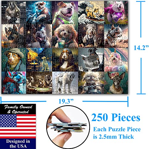 Think2Master Funny Dogs 250 Pieces Jigsaw Puzzle Featuring heartwarming Puppies and Dogs. Puzzle for Adults, Teens & Families. Great Gift. Size: 14.2” X 19.3” - style: Funny Dogs