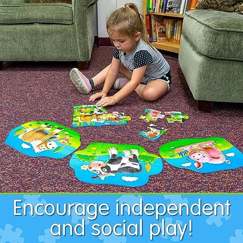 The Learning Journey: My First Puzzle Sets 4-In-A-Box Farm – Farm-Themed Puzzle Sets - Educational Toddler Toys & Activities for Children Ages 2-5 - style: Farm