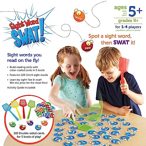 Learning Resources Sight Word Swat A Sight Words Game - Phonics Flash Cards, Board Games for Kids, Montessori Spelling , Homeschool, Classroom Must Haves, Teacher Supplies, Gifts for Boys and Girls - style: Sight Word Swat