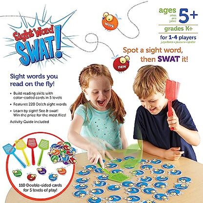 Learning Resources Sight Word Swat A Sight Words Game - Phonics Flash Cards, Board Games for Kids, Montessori Spelling , Homeschool, Classroom Must Haves, Teacher Supplies, Gifts for Boys and Girls - style: Sight Word Swat