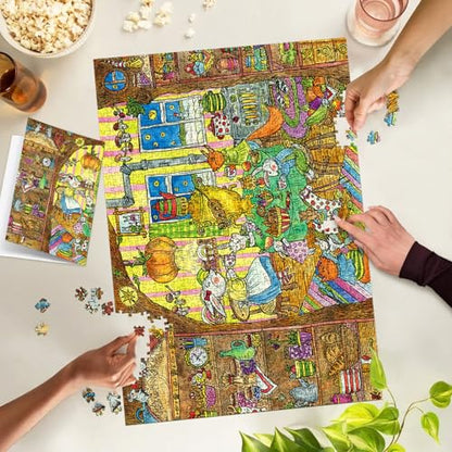 Puzzles for Adults 1000 Pieces, Jigsaw Puzzle for Adults, Fun Challenging Puzzle, Animal Kitchen Fun Puzzles Game, Interlock Perfectly No Dust, Gifts for Easter Mother’s Day - color: Kitchen Fun
