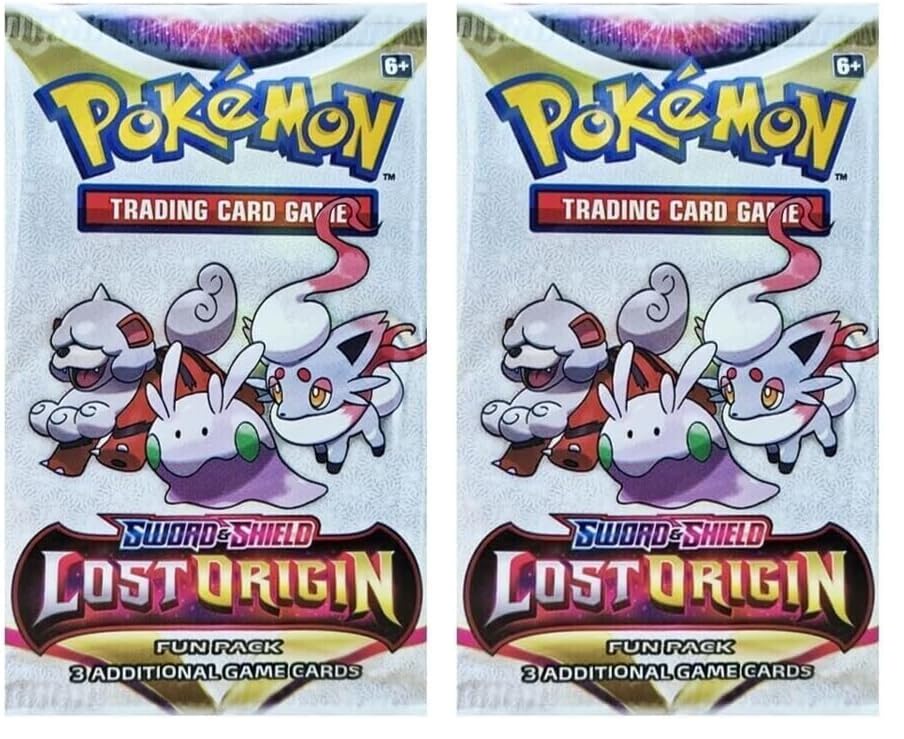 Pokemon TCG Booster Pack: Sword & Shield - Lost Origins (3 Cards) (Pack of 2) - size: Standard (2.5 x 3.5 inches) (Pack of 2)