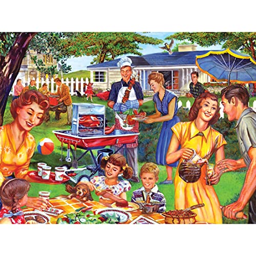 RoseArt - Back to The Past - Backyard BBQ - 1000 Piece Jigsaw Puzzle for Adults - style: Backyard BBQ