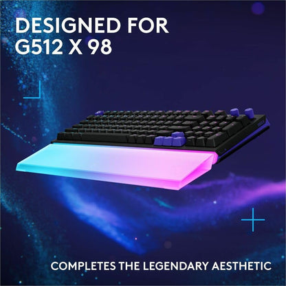 Logitech G512 X Palm Rest 98 | Compatible only with G512 X 98 keyboards, Semi-Transparent Opaque Acrylic Wrist Rest, RGB Amplifying Diffuser Design - size: 98 percent