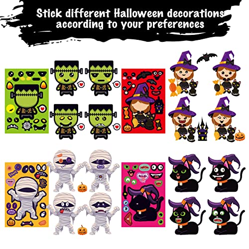 48 Sheets Halloween Stickers for Kids Bulk Cute Holiday Stickers Funny DIY Crafts Activities Party Favors Game Gifts for Boys Girls - style: Halloween