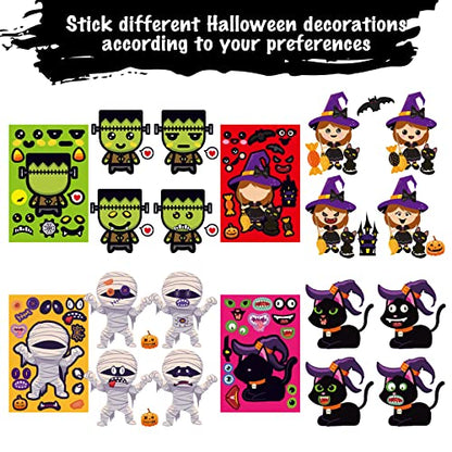 48 Sheets Halloween Stickers for Kids Bulk Cute Holiday Stickers Funny DIY Crafts Activities Party Favors Game Gifts for Boys Girls - style: Halloween