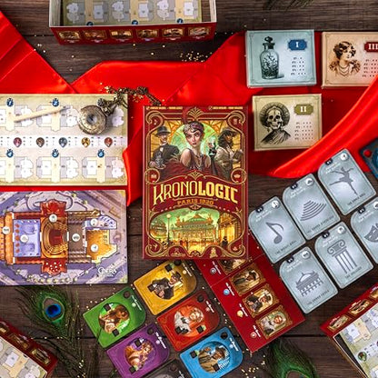 Kronologic: Paris 1920 | Murder Mystery Game for Teens and Adults | Solve The Chilling Hauntings at The Paris Opera | Competitive, Cooperative or Solo Deductive Game | Ages 10+ | 1-4 Players | 30 Min