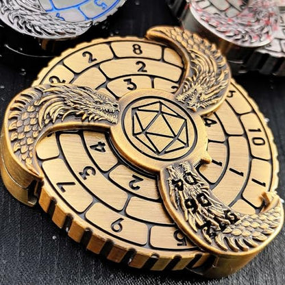 7-in-1 Spinner DND Dice Set, Rotate Metal Rotate Dungeons and Dragons DND Compass Dice, Cool RPG Role Playing Table Game Dice(Gold) - color: Gold