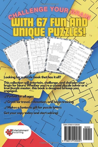 The Ultimate Puzzle Challenge: 67 Fun Brain Games for Adults and Teens with Cryptograms, Sudoku, Mazes, Hangman and Number Search. To Test your Logic, ... (The Ultimate Puzzle Challenge Series)
