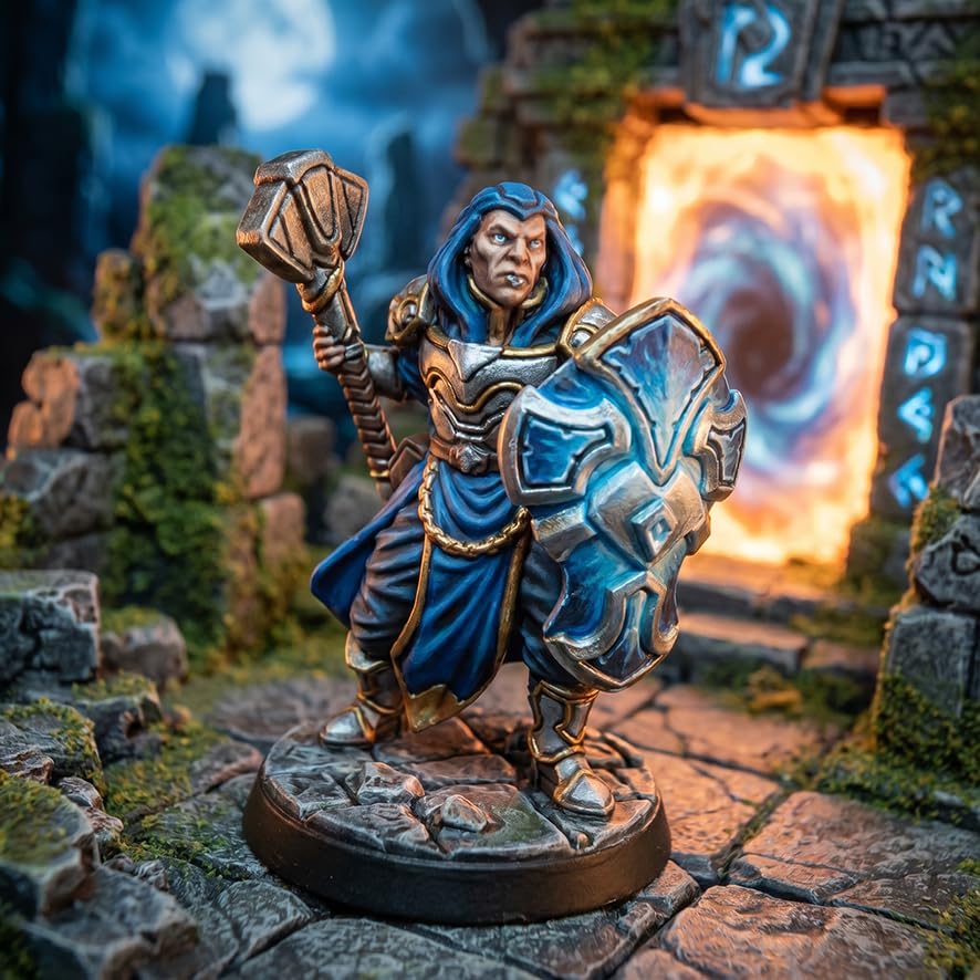 12 Pcs Unpainted DND Miniatures Set - Fantasy Tabletop RPG Figures for Dungeons & Dragons, Pathfinder - 28mm Scale Hero Characters Featuring All 12 Base Classes for Painting - 1 Inch Base