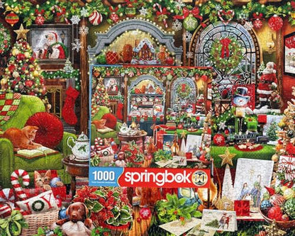 Springbok's Christmas Boutique 1000 Piece Jigsaw Puzzleby Artist Gina Jane Features a Cozy Holiday Boutique Overflowing with Festive Gifts - style: Christmas Boutique