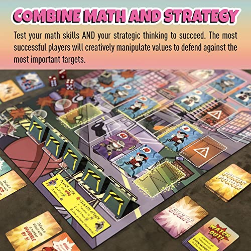 Outnumbered: Improbable Heroes Board Game - A Mensa Award Winning Superhero Math Game | Fun & Educational Game for Kids, Adults, and Families | STEM Toy to Learn Multiplication & Division