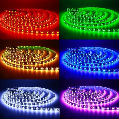 5M Black PCB 5050 RGB LED Strip Waterproof IP65 300 SMD Black PCB Board DC 12V Flexible Light - color: RGB (Red, Green, Blue)