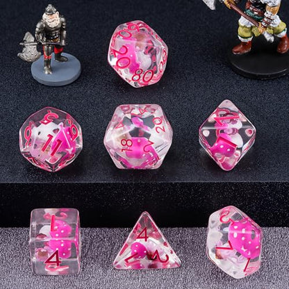 Polyhedral D&D Dice Mushroom Dice,Resin Mushroom&Flower DND Dice Set for Dungeons and Dragons MTG RPG Board Games for 15 Years and Up - color: Mushrooms-flower