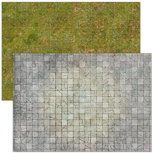 Essential RPG Battle Maps Starter Set: Dry Erase Grid & Terrain Maps | Plain grid and terrain maps for D&D, age 14+