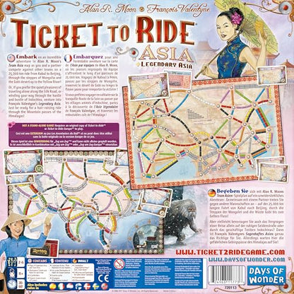 Asmodee Ticket to Ride Asia Board Game Expansion - Expand Your Railway Adventures! Fun Family Game for Kids & Adults, Ages 8+, 2-6 Players, 30-60 Minute Playtime - size: 3. Map Collection, style: Asia