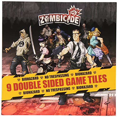 Zombicide: 9 Double Sided Game Tiles - Expand Your Zombie Survival World! Cooperative Strategy Game with Tabletop Miniatures, Ages 14+, 1-6 Players, 1 Hour Playtime, Made by CMON
