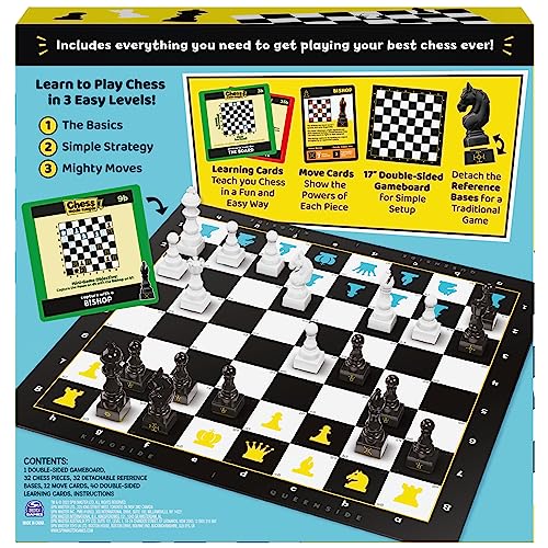 Spin Master Games, Chess Made Simple, Learn to Play Strategy Board Games for Beginners, Chess, 2 Players, for Kids Ages 8 & Up - size: 1