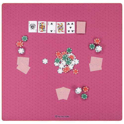 Board Game Mat 35"x35" Designed for 36 in Tables, Mahjong Mat with Carrying Bag, Neoprene Playmat, Table Cover for Board Games, Tile, Poker, RPG and Dominoes (Pink) - color: Pink
